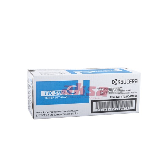 KYOCERA TK-590C Orijinal Cyan Toner   FS-C2026, FS-C2126, FS-C2526, FS-C2626MFP, FS-C5250DN/   ECOSYS P6026, M6026, M6526cdn, M6026, M6526cidn